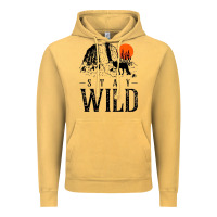 Vintage Mustard stay wild illustration with mountain Vintage Hoodie - artisFamous