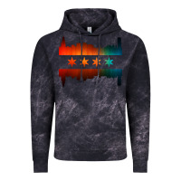 Cloud Black chicago flag skyline Vintage Hoodie - artisFamous