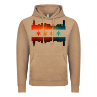 Vintage Coffee chicago flag skyline Vintage Hoodie - artisFamous