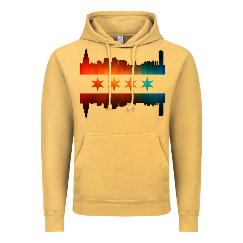 Chicago Flag Skyline Vintage Hoodie by artisFamous | Teevron