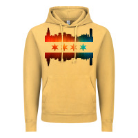 Vintage Mustard chicago flag skyline Vintage Hoodie - artisFamous