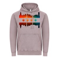 Vintage Zinc chicago flag skyline Vintage Hoodie - artisFamous