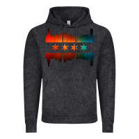 Vintage Black chicago flag skyline Vintage Hoodie - artisFamous