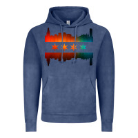 Vintage Denim chicago flag skyline Vintage Hoodie - artisFamous