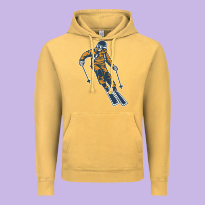 Born To Ski Vintage Hoodie Designed By Artisfamous