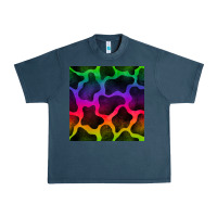 Midnight Navy colorful cow seamless pattern Urban Heavy Tee - BundleAndBundleShop