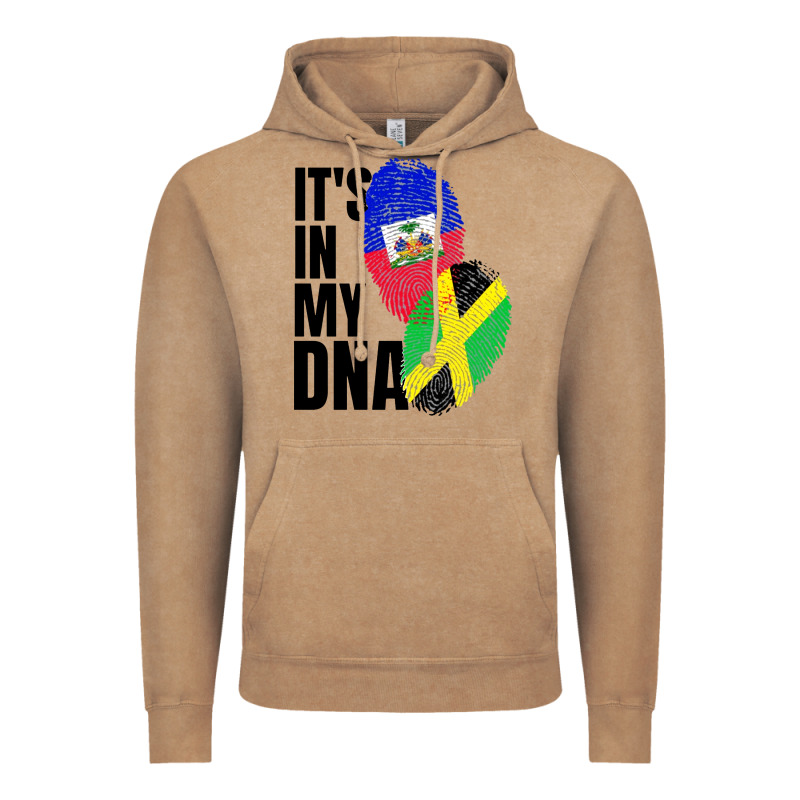 Jamaican And Haitian Mix Flag Dna Heritage Vintage Hoodie by artisFamous | Teevron