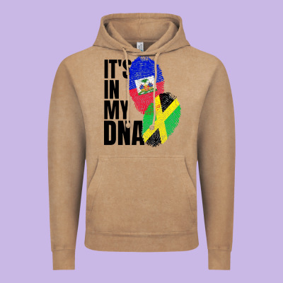 Jamaican And Haitian Mix Flag Dna Heritage Vintage Hoodie Designed By Artisfamous