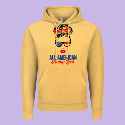 All American Trump Girl Vintage Hoodie Designed By Artisfamous