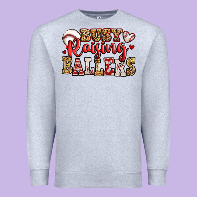 Busy Raising Ballers Baseball Premium Sweatshirt Designed By Jasminsmagicworld