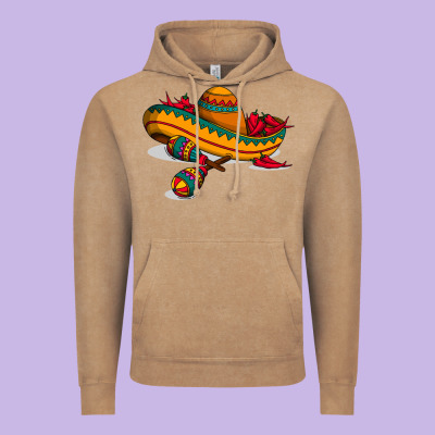 Maracas Sombrero Mexican Vintage Hoodie Designed By Artisfamous