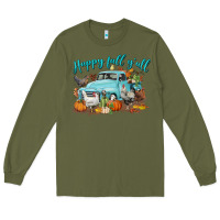 Army Green Happy Fall Y'all Long Sleeve Tee - LillyAllenDesigns