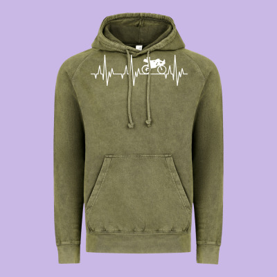 Heartbeat Recumbent Bicycle Bike Cyclist Biking Vintage Hoodie Designed By Artisfamous