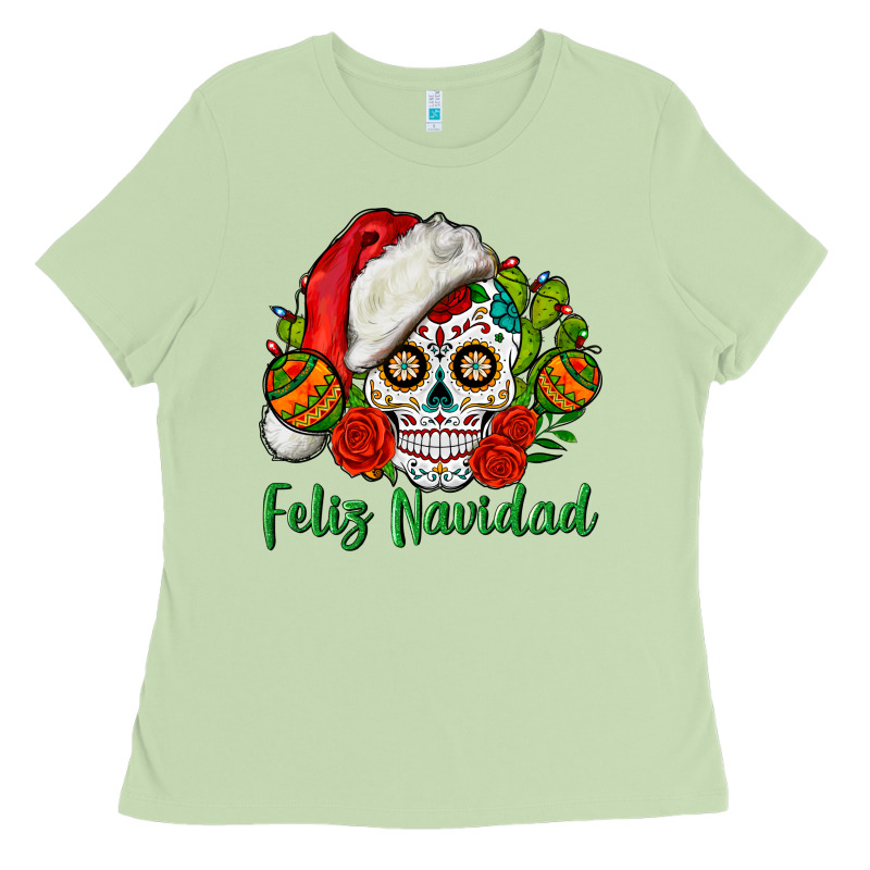 Feliz Navidad Skull Ladies Tee by BundleAndBundleShop | Teevron