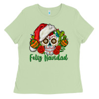 Matcha Feliz Navidad Skull Ladies Tee - BundleAndBundleShop