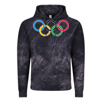 Cloud Black Olympic Rings Vintage Hoodie - artisFamous