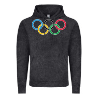 Vintage Black Olympic Rings Vintage Hoodie - artisFamous
