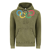 Vintage Olive Olympic Rings Vintage Hoodie - artisFamous