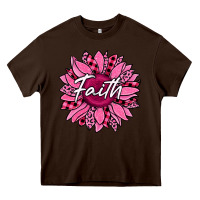 Chocolate Brown faith breast cancer awareness sunflower Heavy Core Tee - Jasminsmagicworld