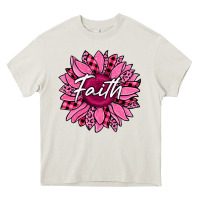 Cream faith breast cancer awareness sunflower Heavy Core Tee - Jasminsmagicworld