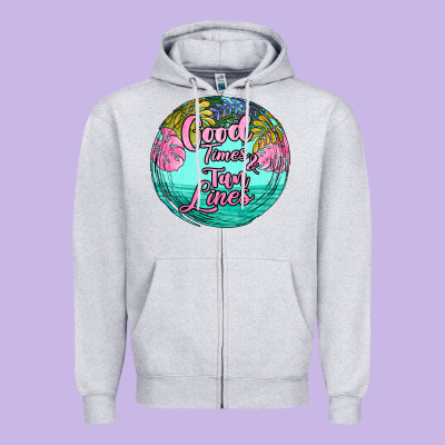 Good Times And Tan Lines Zipper Hoodie Designed By Jahusdesignshop