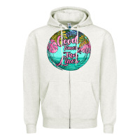 Oatmeal Heather good times and tan lines Zipper Hoodie - JahusDesignShop