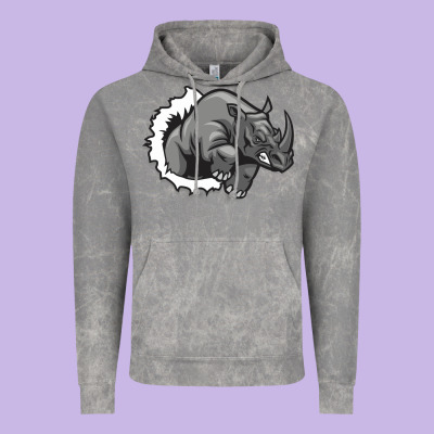 Rhino Vintage Hoodie Designed By Artisfamous