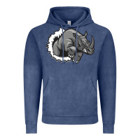 Vintage Denim Rhino Vintage Hoodie - artisFamous