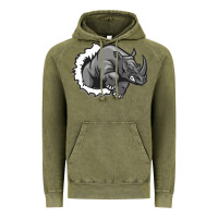 Vintage Olive Rhino Vintage Hoodie - artisFamous