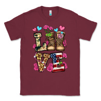 Burgundy love valentine's day army boots olivia Classic Tee - OliviaCreatesArt