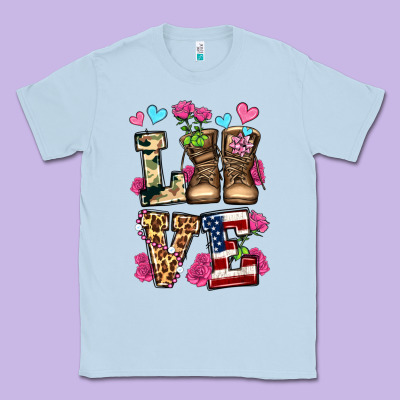 Love Valentine's Day Army Boots Olivia Classic Tee Designed By Oliviacreatesart