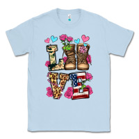 Dusty Blue love valentine's day army boots olivia Classic Tee - OliviaCreatesArt