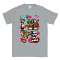 Heather Grey love valentine's day army boots olivia Classic Tee - OliviaCreatesArt