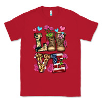 Red love valentine's day army boots olivia Classic Tee - OliviaCreatesArt