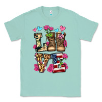Seafoam love valentine's day army boots olivia Classic Tee - OliviaCreatesArt
