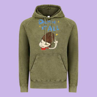 Damm It All Vintage Hoodie Designed By Artisfamous