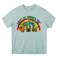 Arona Happy St. Patrick's Day rainbow gnomes Heavy Core Tee - CowGirlArtShop