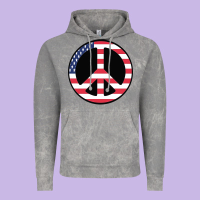 United States Peace Symbol Vintage Hoodie Designed By Artisfamous