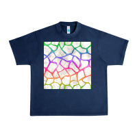 Navy Watercolor Rainbow Giraffe Seamless Pattern Urban Heavy Tee - BundleAndBundleShop