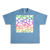 Pebble Blue Watercolor Rainbow Giraffe Seamless Pattern Urban Heavy Tee - BundleAndBundleShop