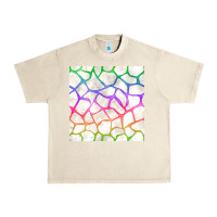 Sandshell Watercolor Rainbow Giraffe Seamless Pattern Urban Heavy Tee - BundleAndBundleShop