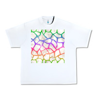 White Watercolor Rainbow Giraffe Seamless Pattern Urban Heavy Tee - BundleAndBundleShop
