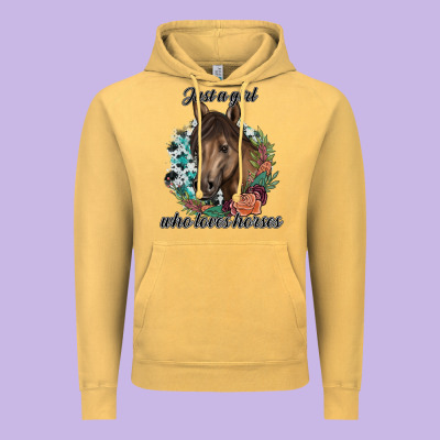 Just A Girl Who Loves Horses Vintage Hoodie Designed By Artisfamous
