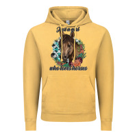 Vintage Mustard Just A Girl Who Loves Horses Vintage Hoodie - artisFamous