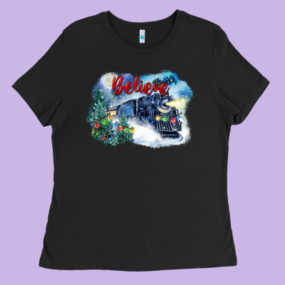 Believe Polar Express Ladies Tee Designed By Fadigitalartstudio