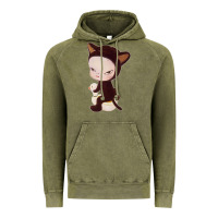 Vintage Olive Yoshitomo Nara Cute Cat Vintage Hoodie - artisFamous