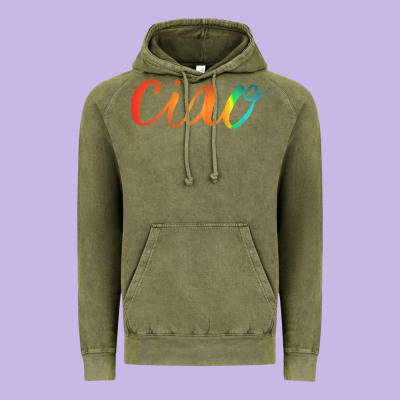 Ciao Italian Saying Vintage Hoodie Designed By Artisfamous