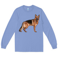 Colony Blue German Shepherd Dog Illustrations Long Sleeve Tee - LillyAllenDesigns