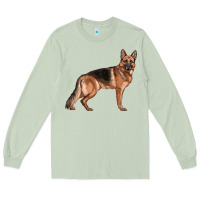 Matcha German Shepherd Dog Illustrations Long Sleeve Tee - LillyAllenDesigns