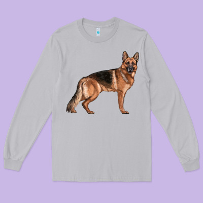 German Shepherd Dog Illustrations Long Sleeve Tee Designed By Lillyallendesigns